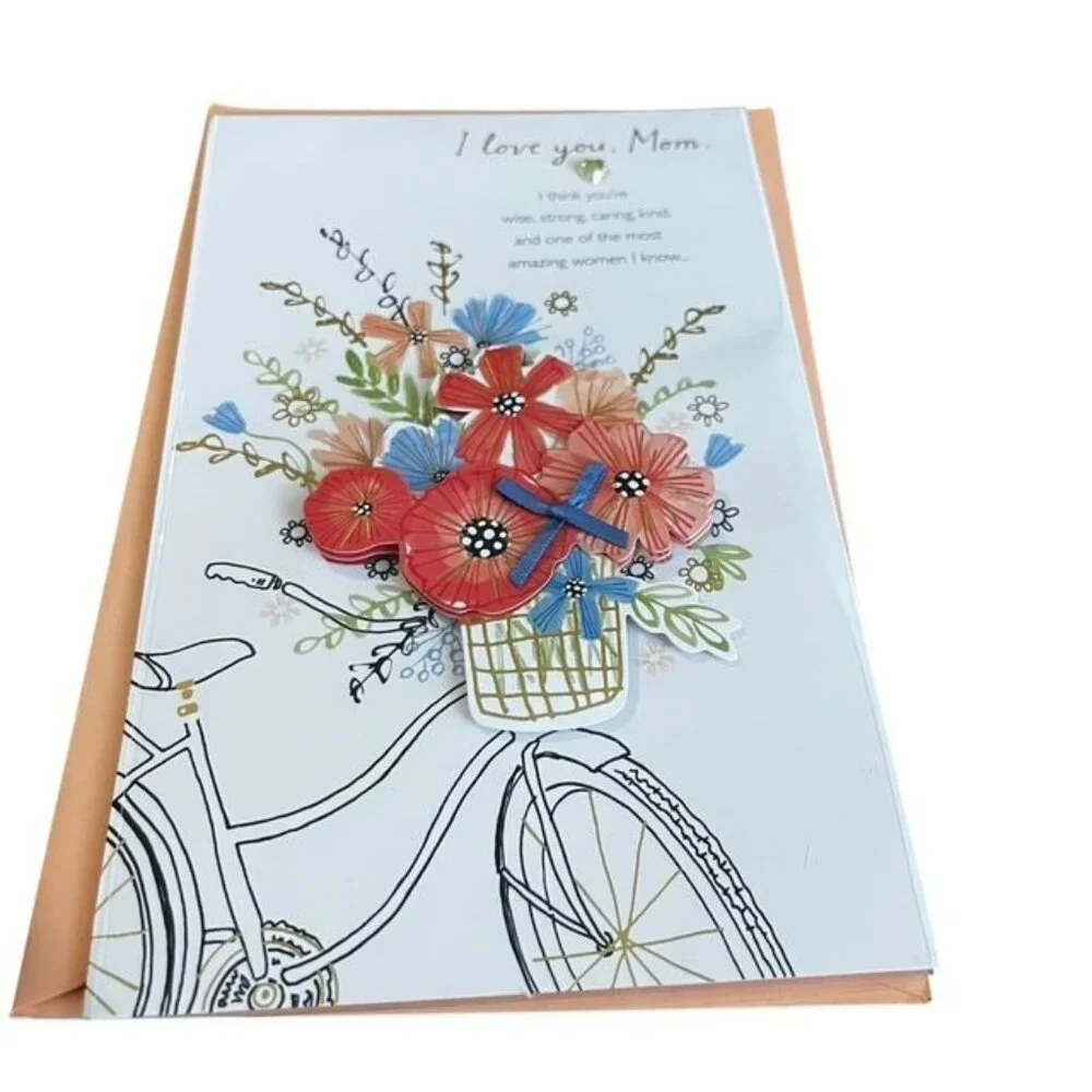 American Greetings Mother's Day Floral Bicycle Greeting Card
